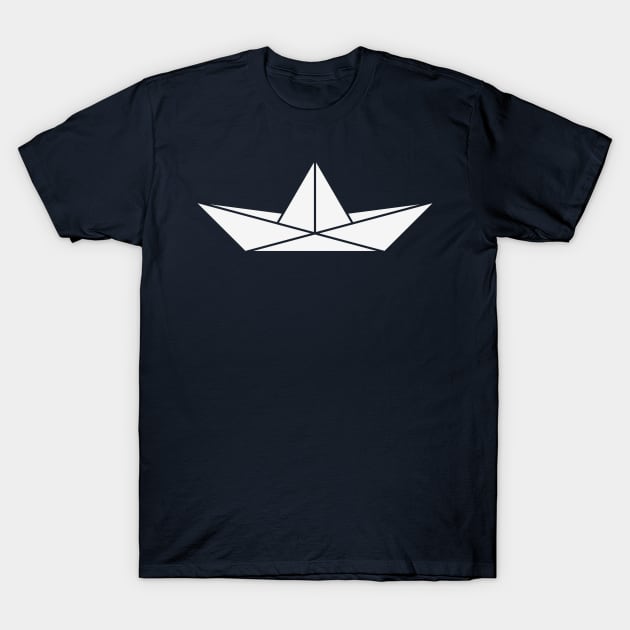 Paper Boat / Paper Ship / Icon (White) T-Shirt by MrFaulbaum